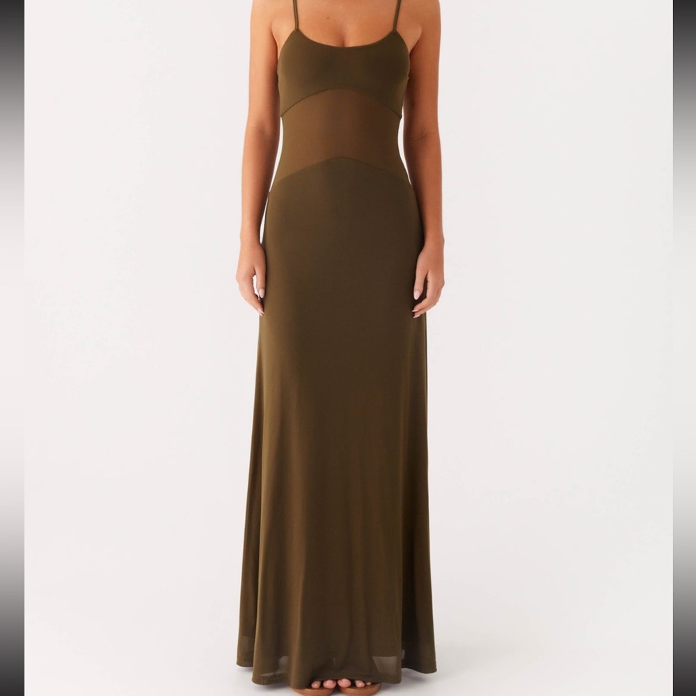 Peppermayo Khaki Starfall Maxi Dress - Picture 2 of 4